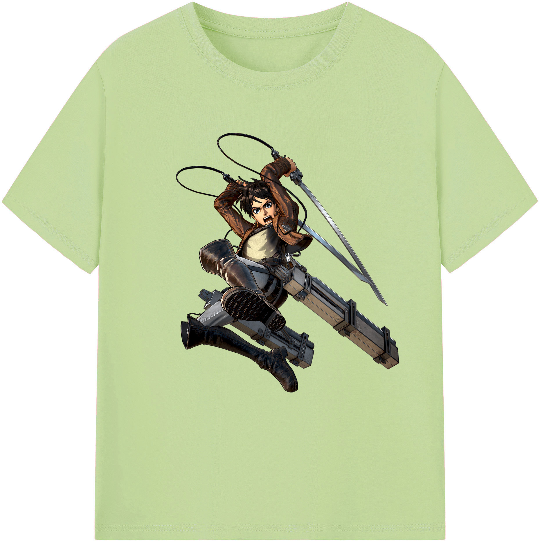 （画像用） 進撃の巨人 エレン･イェーガー Attack on Titan Eren Jäger 綿100％半袖Tシャツ（フロントプリント）